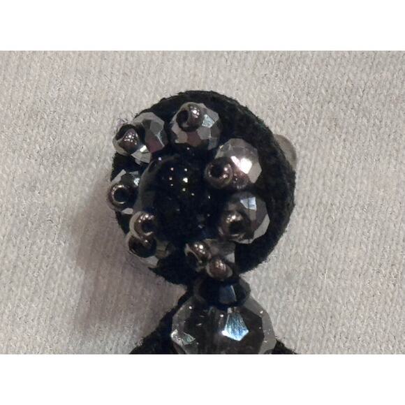 Lori Weitzner Clio Statement Earrings Charcoal Black Drop Earrings Sparkle - Picture 6 of 6